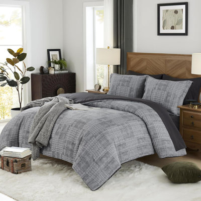 Ensemble d'édredon gris anthracite