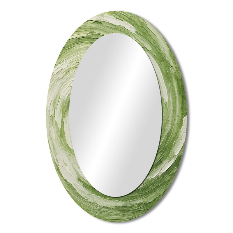 Miroir mural vert Serene Spiral Dreams III, 36 po x 24 po