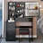 37 Inch Bedside Vanity Table Set With LED Sliding Mirror, Built-In Sockets, And Cushioned Stool For Makeup And Storage-2064061898