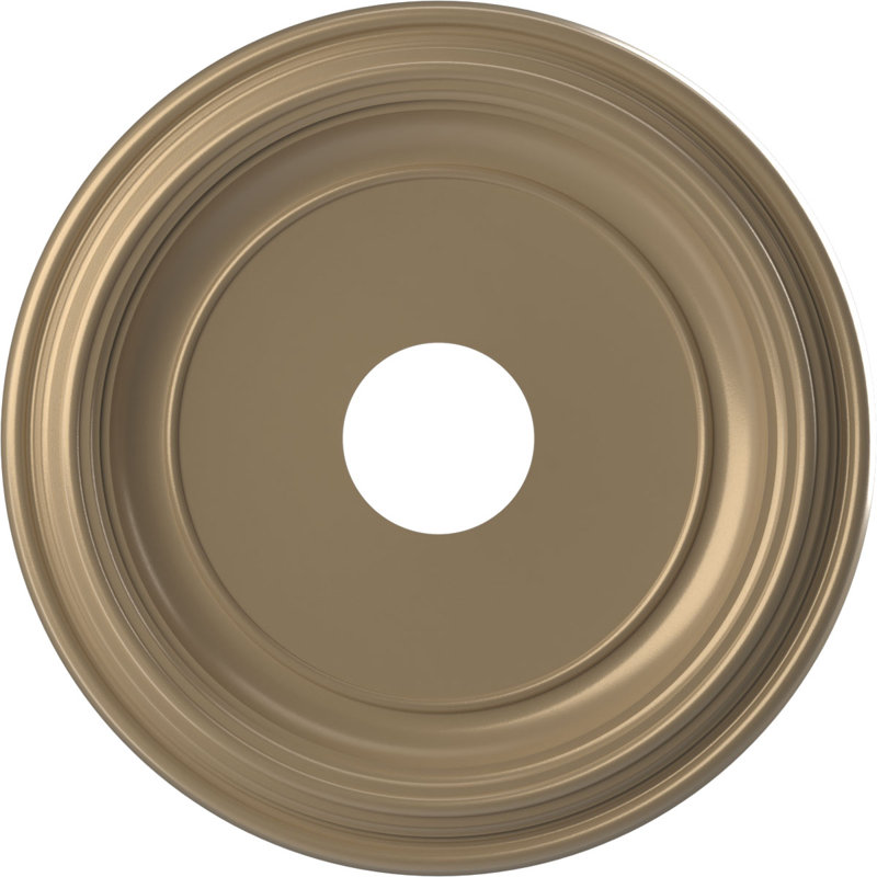 Traditional Traditional Thermoformed PVC Ceiling Medallion, Universal Metallic Champagne Mist, 16" H x 16" W x 1.38" D