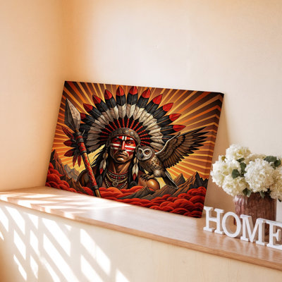 Reproduction d'art sur toile Native American Warrior