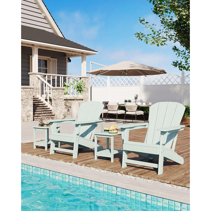 Modern HDPE Plastic Adirondack Chair - Oversize 380LB Poly Lumber Weather Resistant Firepit Chair - Outdoor Patio Chairs With Wooden Textured For Garden, Backyard, Lawn, Deck, Pool, Porch -