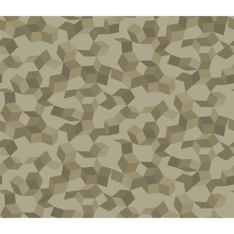 Curio Ingot Geometric Wallpaper Roll, Olive/Gilver