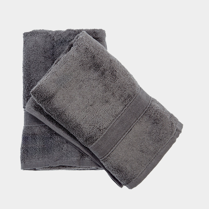 Essuie-mains en coton, Gris foncé