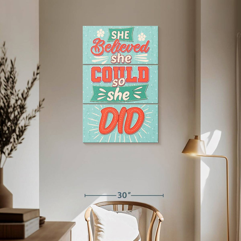 She Believed She Could Positive Typography