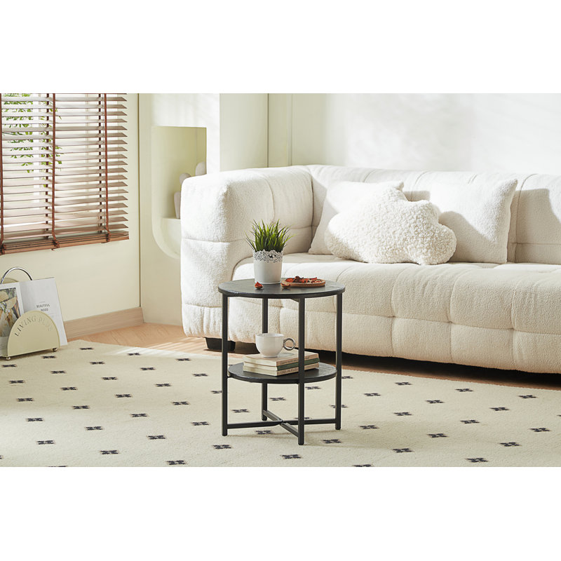 Table d'appoint ronde compacte 2 niveaux