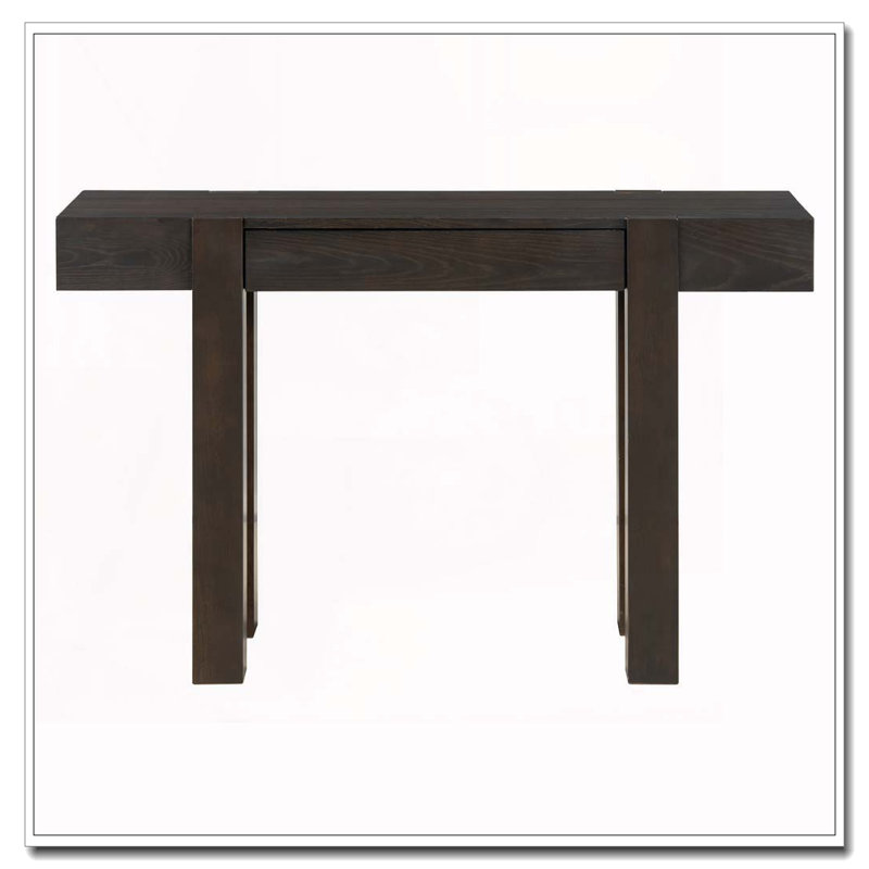 Console avec tiroir caché, prise de courant latérale, table d'entrée en bois pour les entrées, Espresso