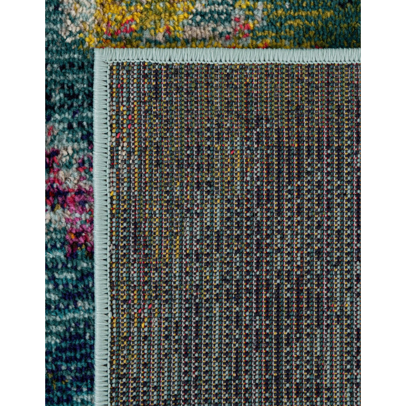 Tapis bleu marine à motif animalier Esposito, Rectangle 2 pi x 3 pi 1 po
