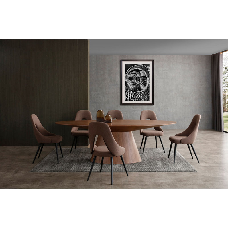 Contemporary Otago Walnut Oval Dining Table for Six