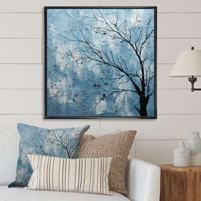 Minimalisme arbre bleu paysage II sur toile