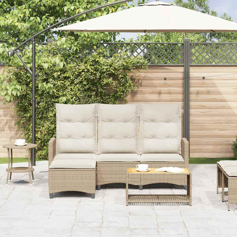  Canapé inclinable avec accoudoirs réglables PE, Beige