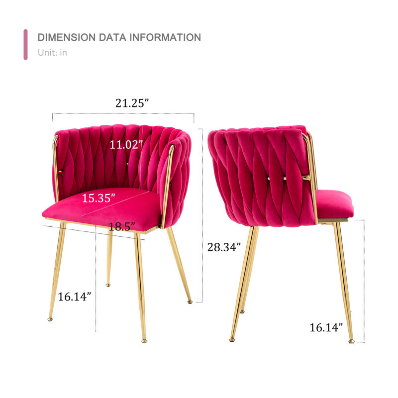 Evanni Velvet Upholstered Metal Side Chair, Red, 4