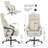 Beige Massage Office Chair With Leg Rest - High Back Ergonomic Reclining Executive Desk Chair, Adjustable Gaming Computer Chair With Wheels For Home Office (pet-friendly)-616564488