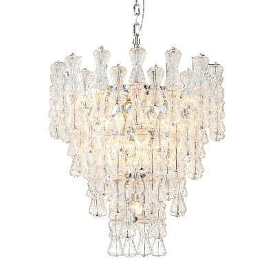 Lustre en verre transparent 35 po Vega
