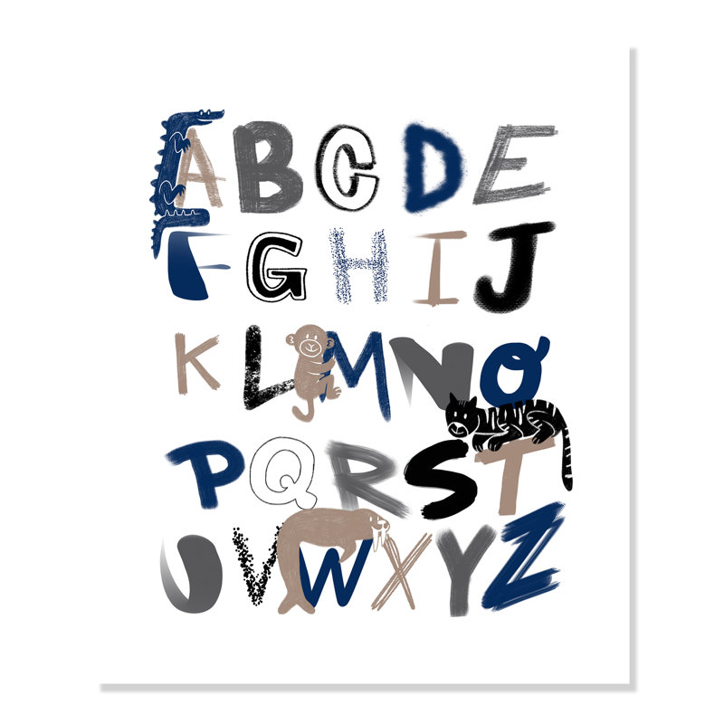 Critter Alphabet 1, impression sur papier, H 40 po x l 28 po x P 1 po, Papier