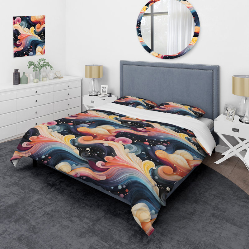 Ensemble de housse de couette en microfibre Celestial Dreams Galaxy, Housse de couette pour grand lit et 2 taies décor