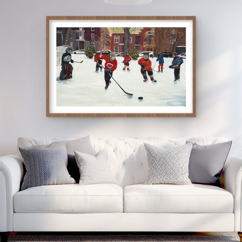 «Young Hockey Joueurs - Scenic Loisirs», reproduction encadrée