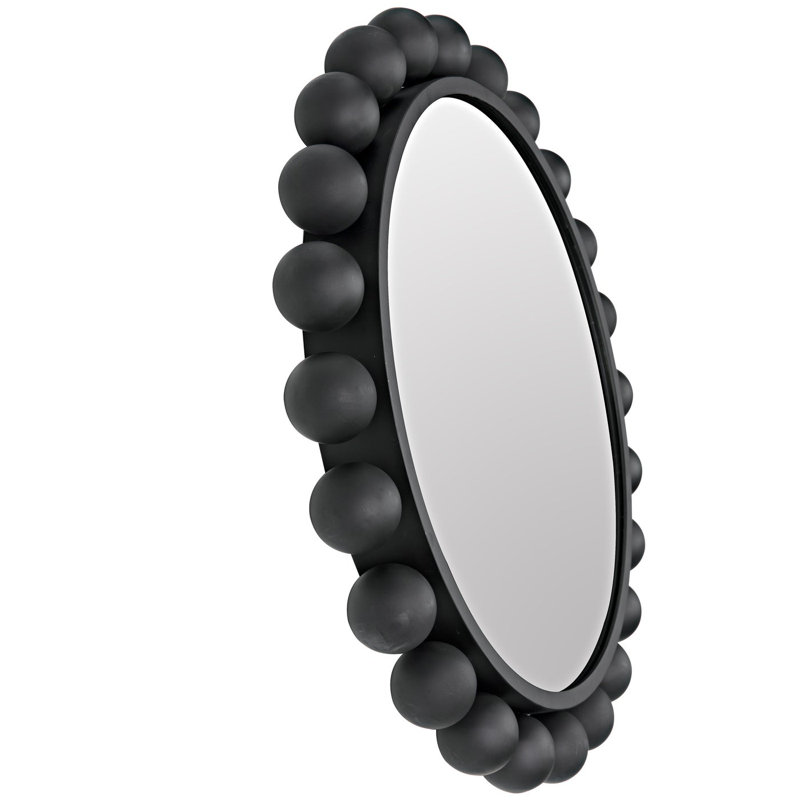 Cooper Flat Metal Wall Mirror, Black