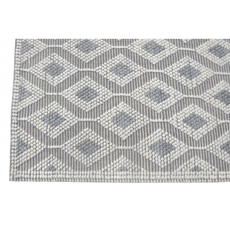 Tapis ivoire à motif de treillis moderne, Rectangle 5 pi x 7 pi