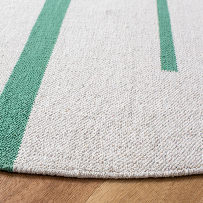 Estremara Hand Woven Cotton Striped Rug, Round 6'