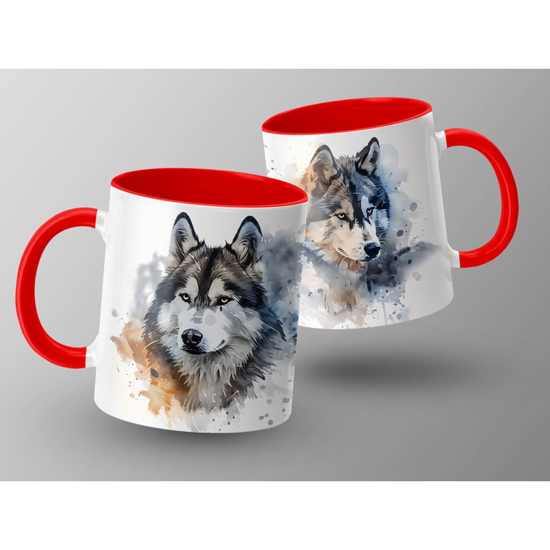 Ceramic Coffee Mug, 2, Red