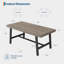 Table de salle à manger industrielle pour 4 à 6 personnes, table de cuisine en bois de 63 po de long avec structure en métal robuste et finition noire - Sièges 4 comptoir rectangulaire pour le dîner, la cuisine et la salle à manger - Poire rustique-503475688