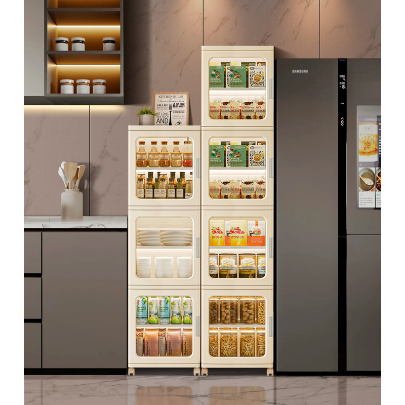4-Tier Tall Narrow Bathroom Storage Cabinet with Adjustable Shelves  Freestanding Slim Cabinet for Small Spaces Easy Assembly