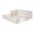 Wooden Daybed with Trundle Bed and Two Storage Drawers – Extendable White Sofa Bed for Bedroom and Living Room-1368666244
