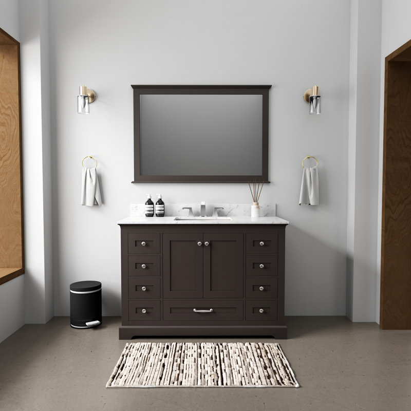 Dukes 48" Espresso Single Vanity with White Carrara Marble Top
