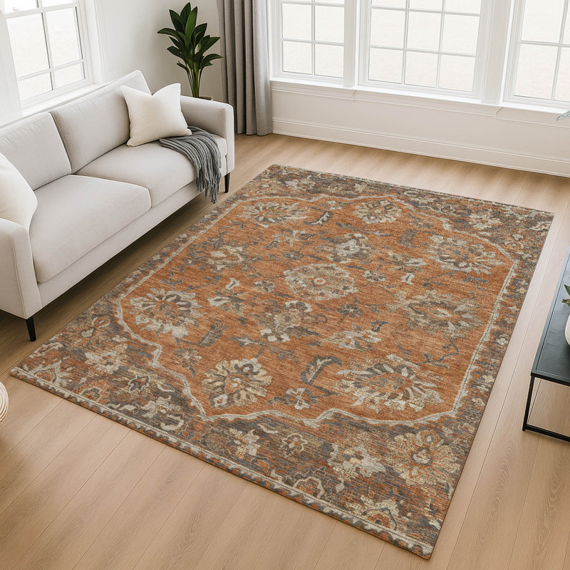 Tapis lavable à la machine intérieur / extérieur ACN2793 Global Chantille, Paprika, 8 pi x 10 pi