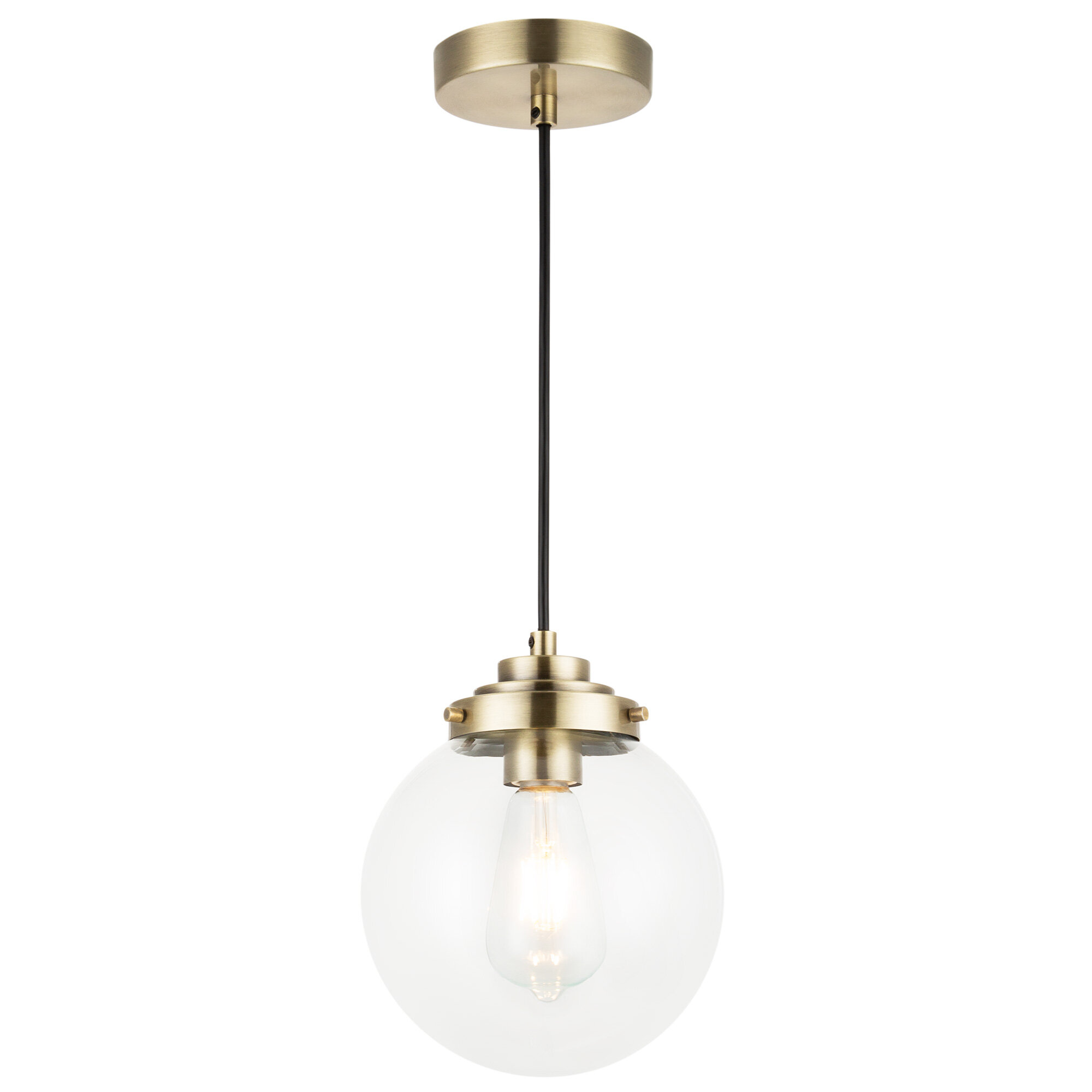 Longshore Tides Musgrove 1 - Light Antique Brass Single Pendant ...