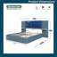 Base de lit tapissier grand format en tissu avec tablettes de rangement intégrées Coins arrondis anti-collision Aucun sommier requis-1445726641-1445726642
