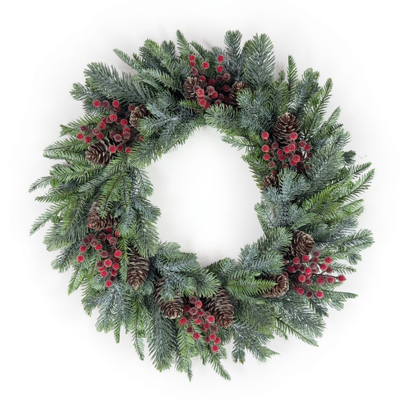 Pine and Berry Wreath 24"