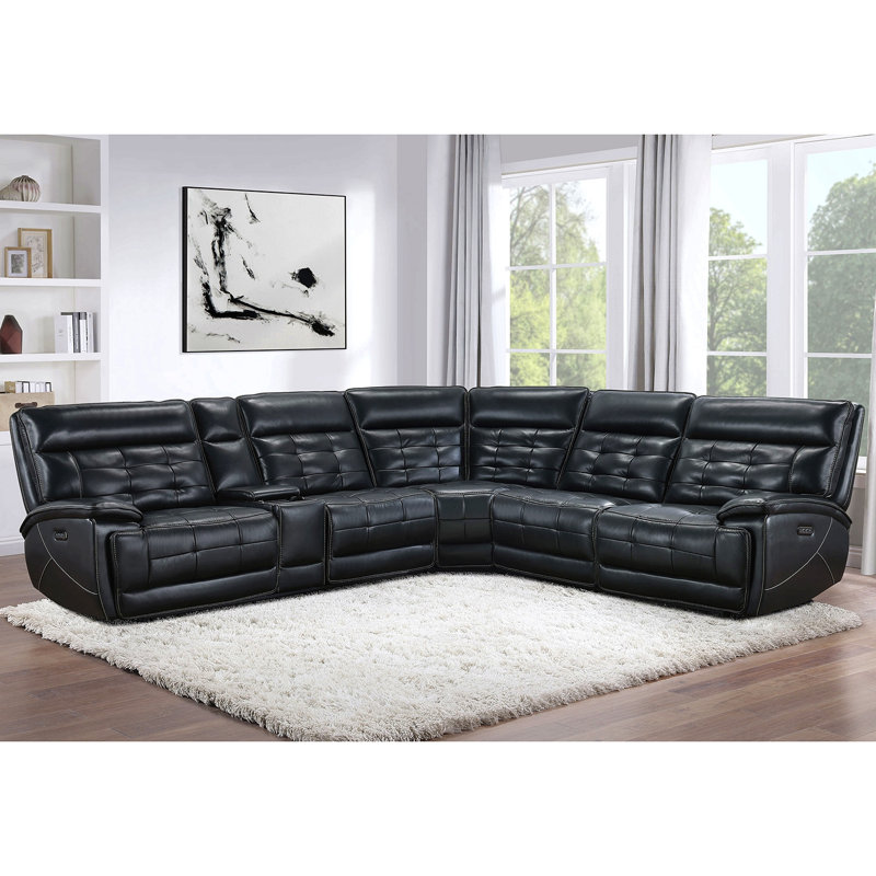 Hayden Black Dual Power Reclining Sectional Sofa