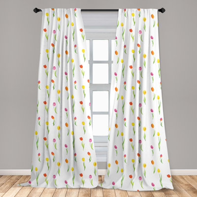 Watercolor Floral Semi-Sheer Rod Pocket Sliding Panel
