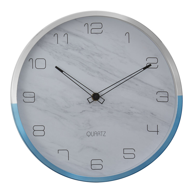 Samson Metal Wall Clock, Blue/Silver