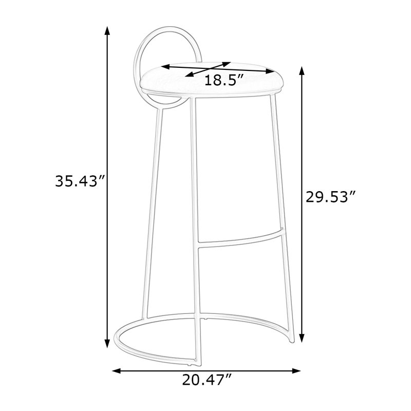 Chaise d'appoint dorée à dossier bas (ensemble de 2), Noir, 29.53"