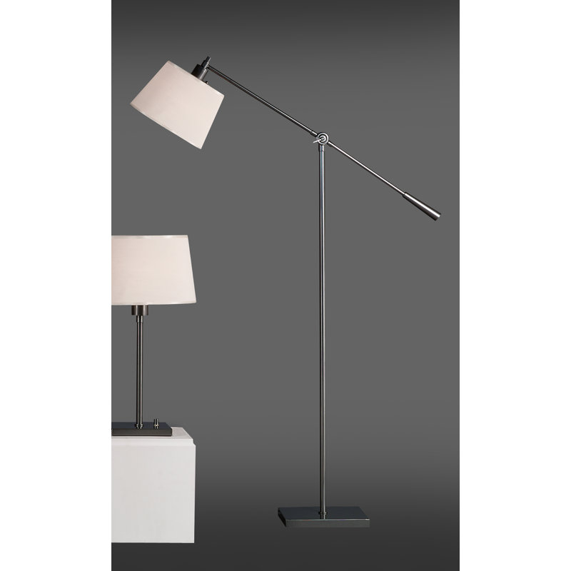 Real Simple Task Floor Lamp, Snowflake, Gunmetal Powder Coat