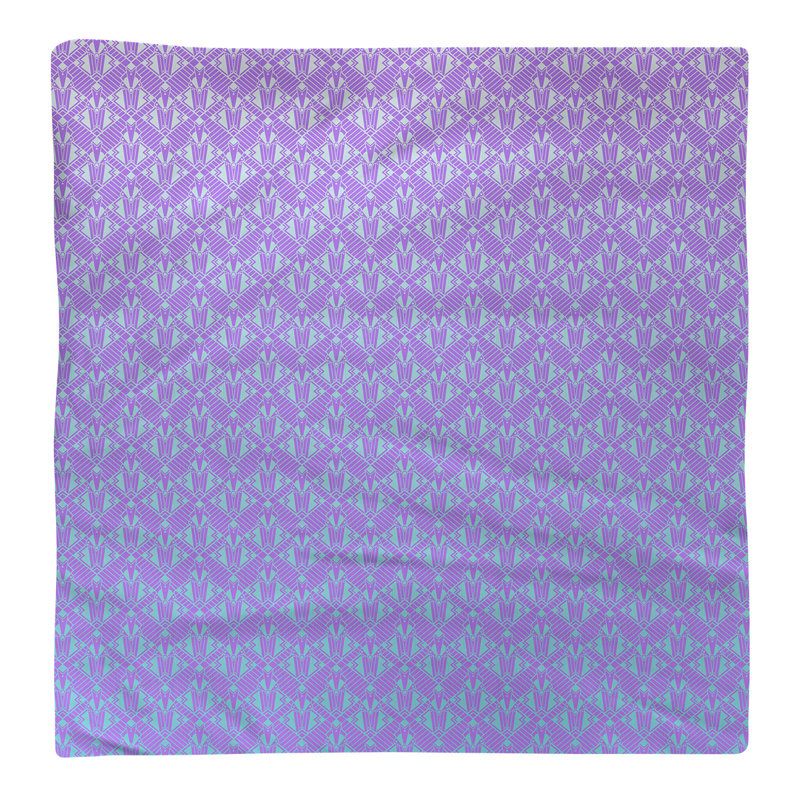 Serviette de coton art déco classic, Mauve / Bleu, H 0,1 po x l 10 po x P 10 po, Sergé de coton