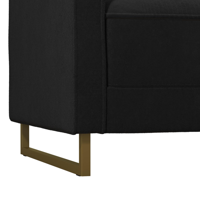 Canapé convertible en velours Skylar, Noir, noir, noir, noir