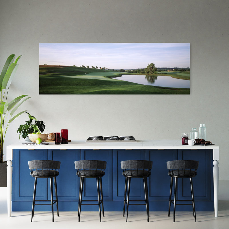 Pond In A Golf Course The Meadows Golf Course Dubuque Dubuque County Iowa USA by Chris John/PDI - Wrapped Canvas Panoramic Print