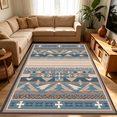 Tapis 1 pièce de style Sud-Ouest pour le salon, doux et confortable, convient à toutes les saisons, facile à entretenir, tapis de sol intérieur lavable à la machine, convient à la chambre à coucher, à la salle à manger, au bureau, au couloir, au patio, à la maison, à la décoration extérieure.
