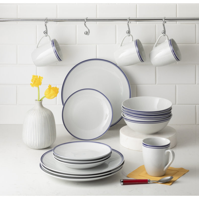 Callison 16 Piece Dinnerware Set, Service for 4, Jay Blue