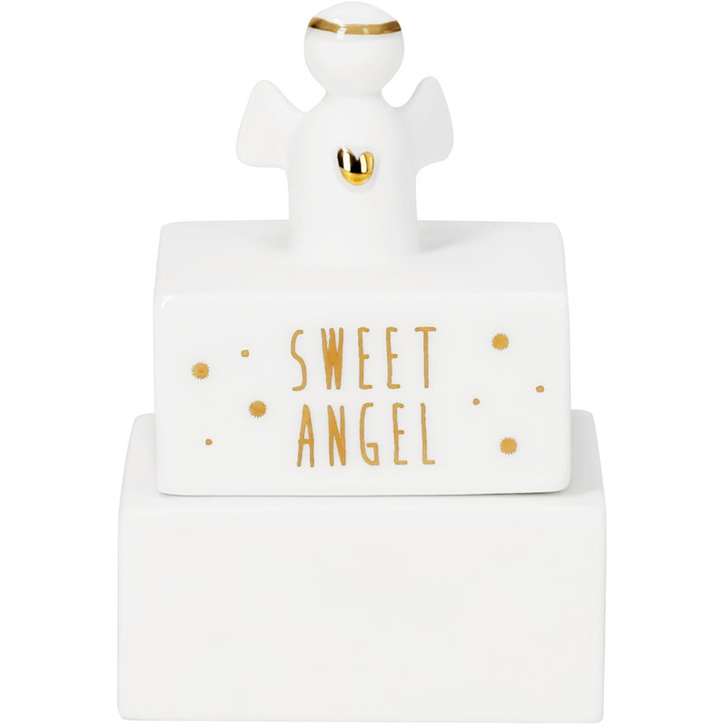 Boîte à bijoux en porcelaine Sweet Angel et figurine d'ange 2 en 1