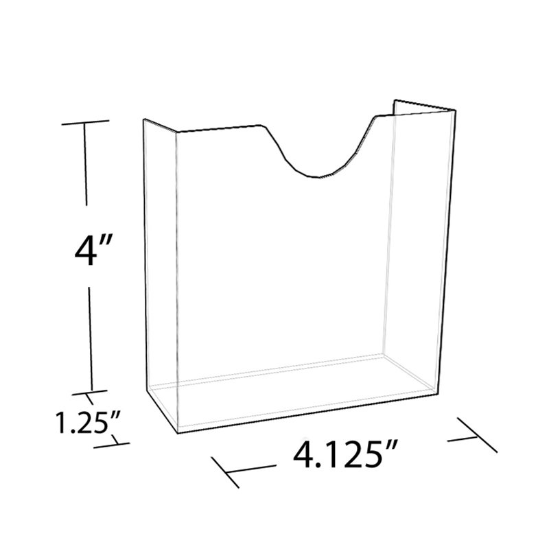 Styrene Small Brochure Pocket (FOR GLUING PURPOSES ONLY), 10-Pack