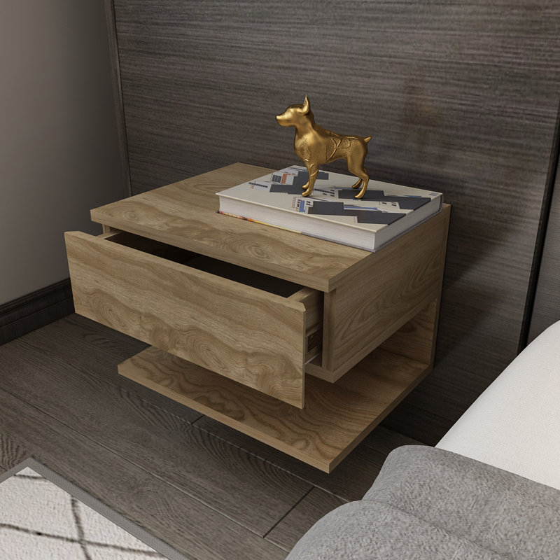 Vivid 17.7" Wide Nightstand Set of Two, Oud Oak