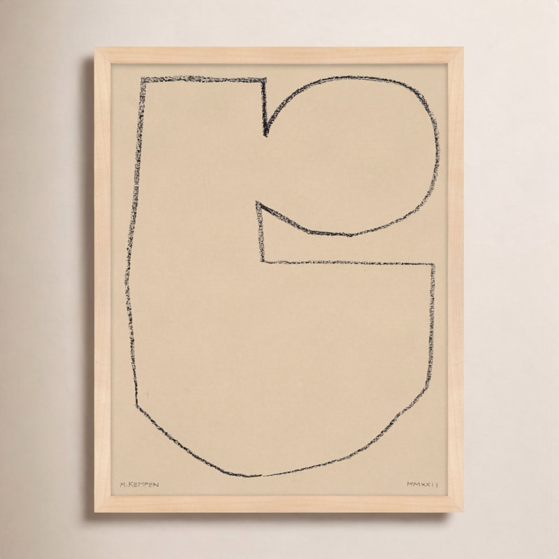 Outlines 5 By Michael Kempen - Framed Wall Art, 50" H x 40" W x 1.25" D, Maple