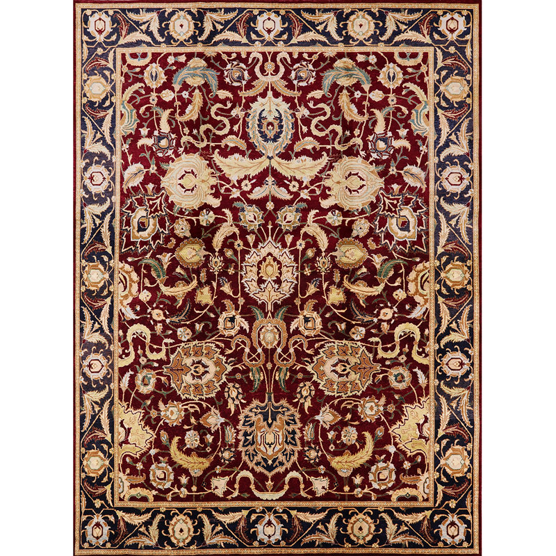 Tapis oriental rouge / bleu Cadmar, Rectangle 7 pi x 9 pi