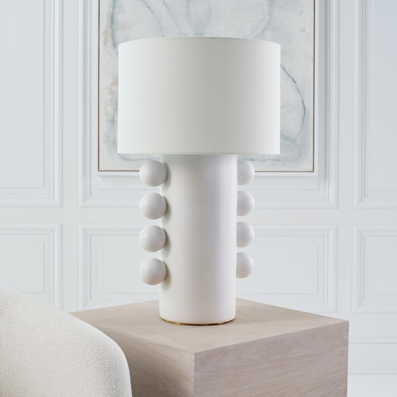 Kelly Wearstler Tiglia Tall Table Lamp, Plaster White, 31" H x 18.5" W x 18.5" D