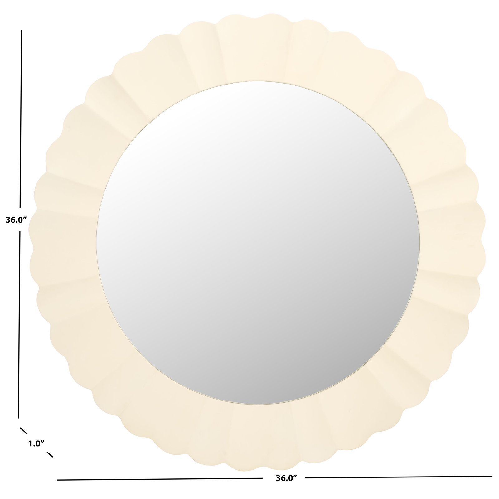 36" Accent Mirror, White